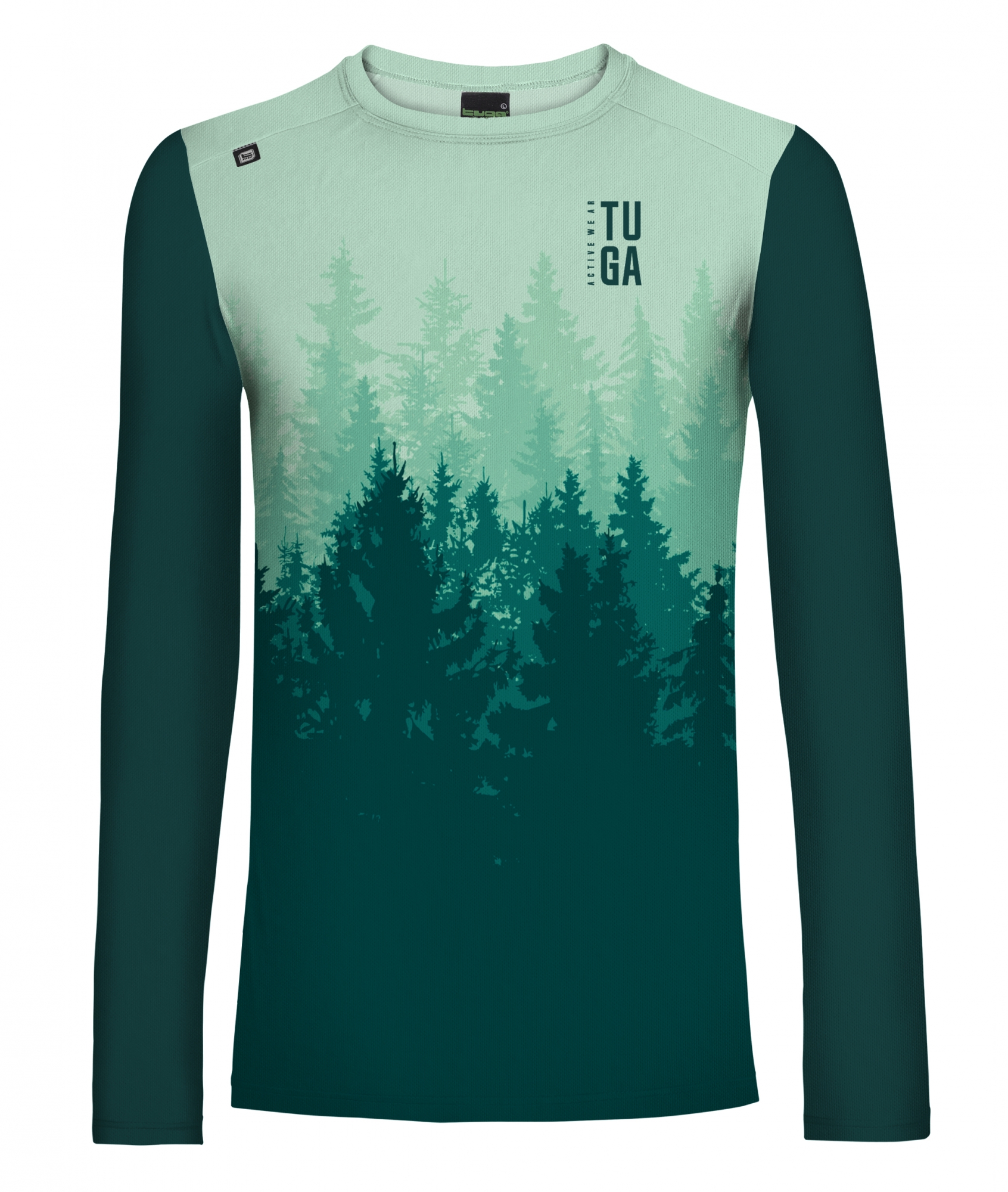 Camiseta Trail y Running Invierno Woods Turquesa