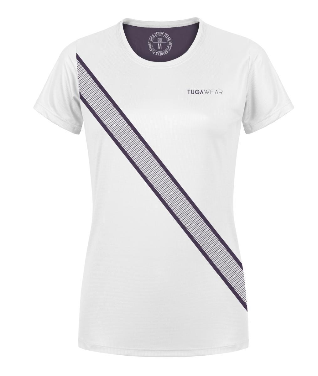 Camiseta Tuga Running Diagonal Blanca Mujer