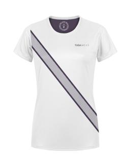Camiseta Tuga Running Diagonal Blanca Dona