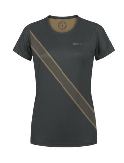 Camiseta Tuga Running Diagonal Negra Mujer