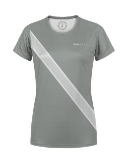 Camiseta Tuga Running Diagonal Grisa Mujer