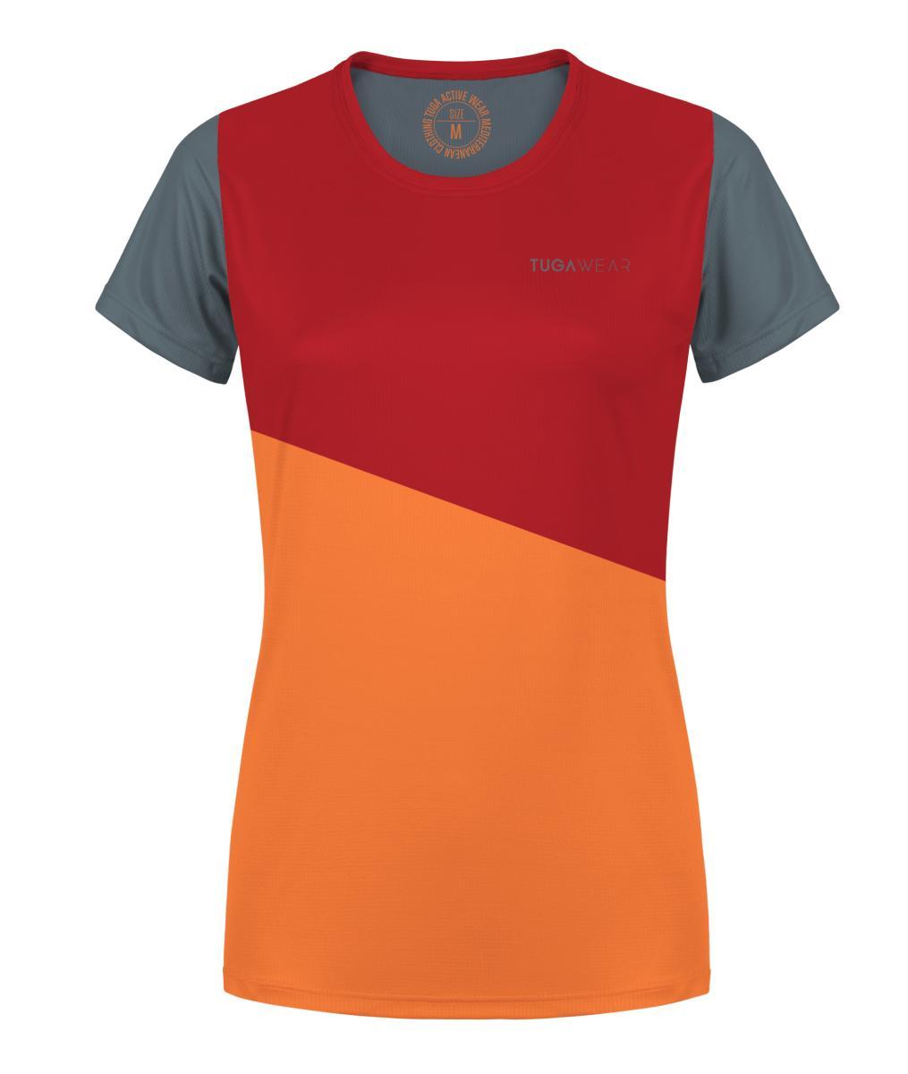 Camiseta Tuga Running Divided Unity Naranja Mujer