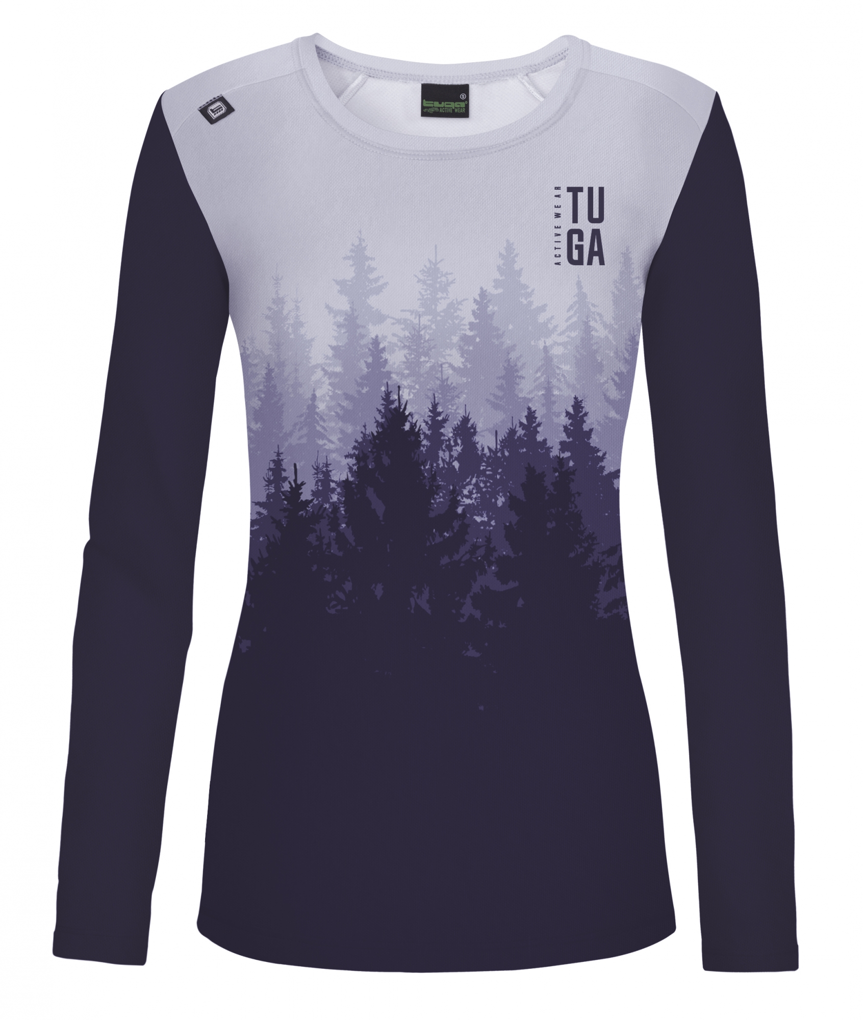 Camiseta Trail y Running Invierno WOODS Violeta Mujer