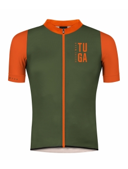 Maillot ciclismo técnico transpirable y aerodinámico Tuga Zipper Naranja