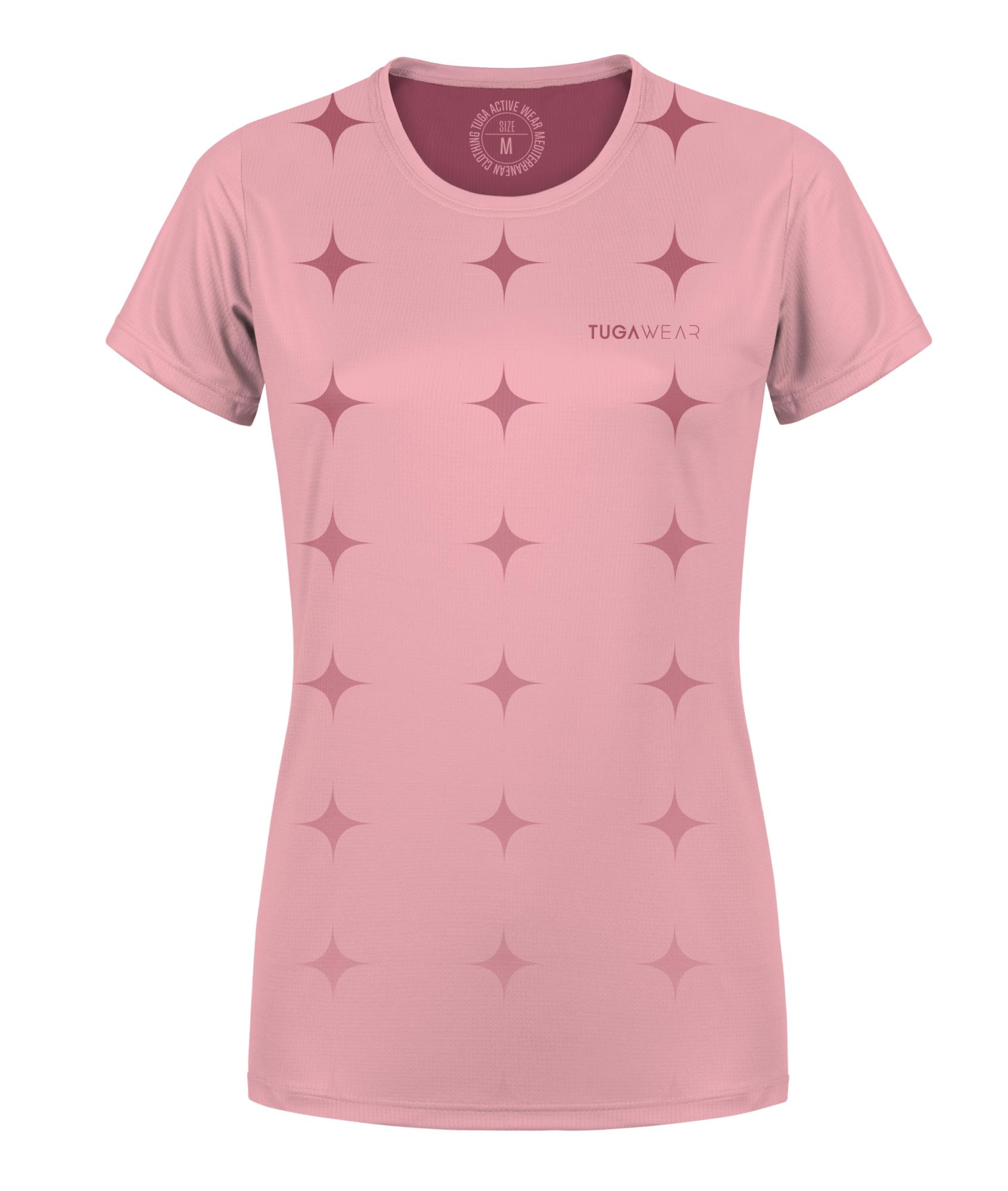 Camiseta técnica femenina ultraligera y elástica, ideal para entrenamientos y competiciones con secado rápido.