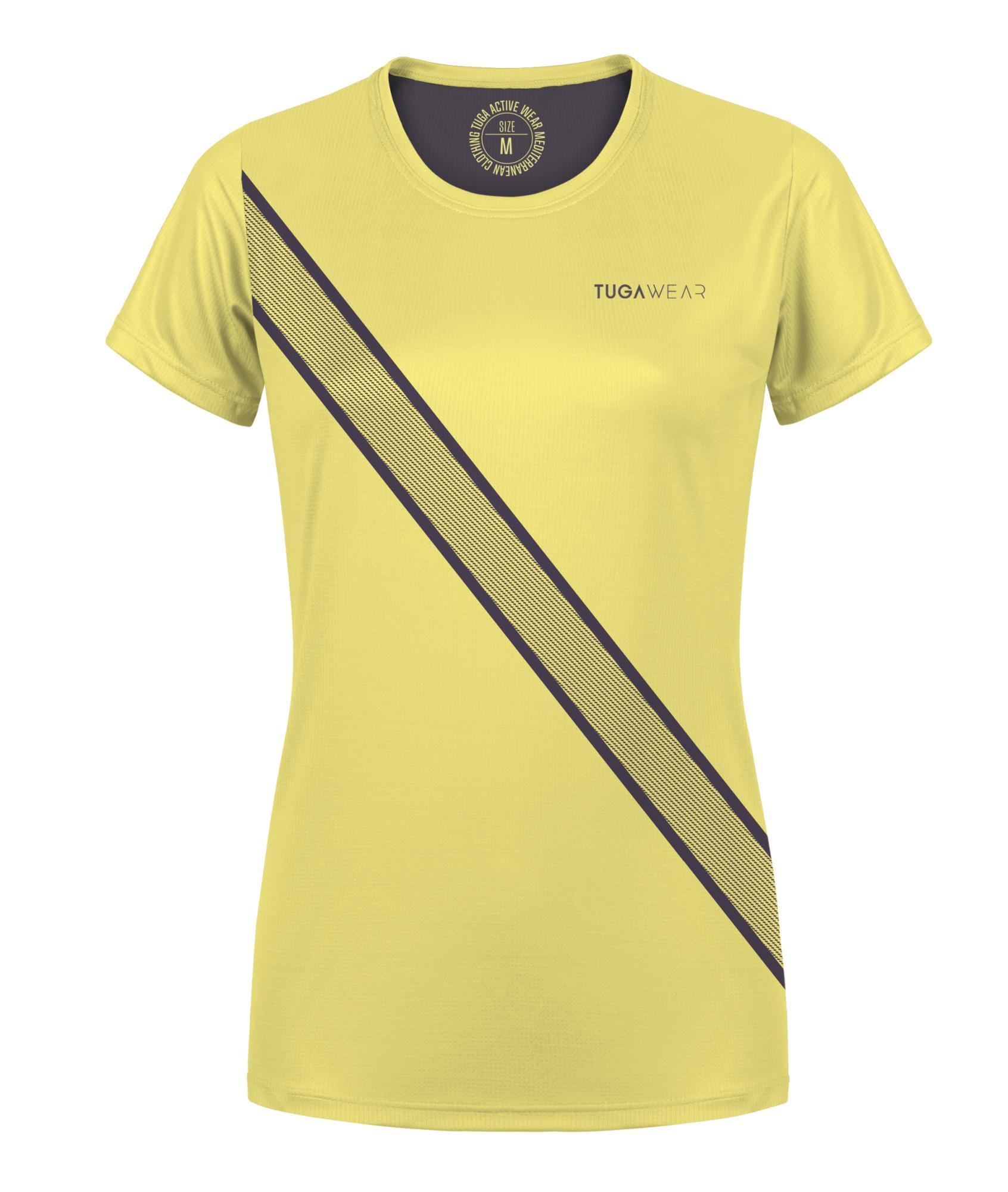 Camiseta técnica femenina ultraligera y elástica, ideal para entrenamientos y competiciones con secado rápido.