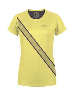 Camiseta técnica femenina ultraligera y elástica, ideal para entrenamientos y competiciones con secado rápido.