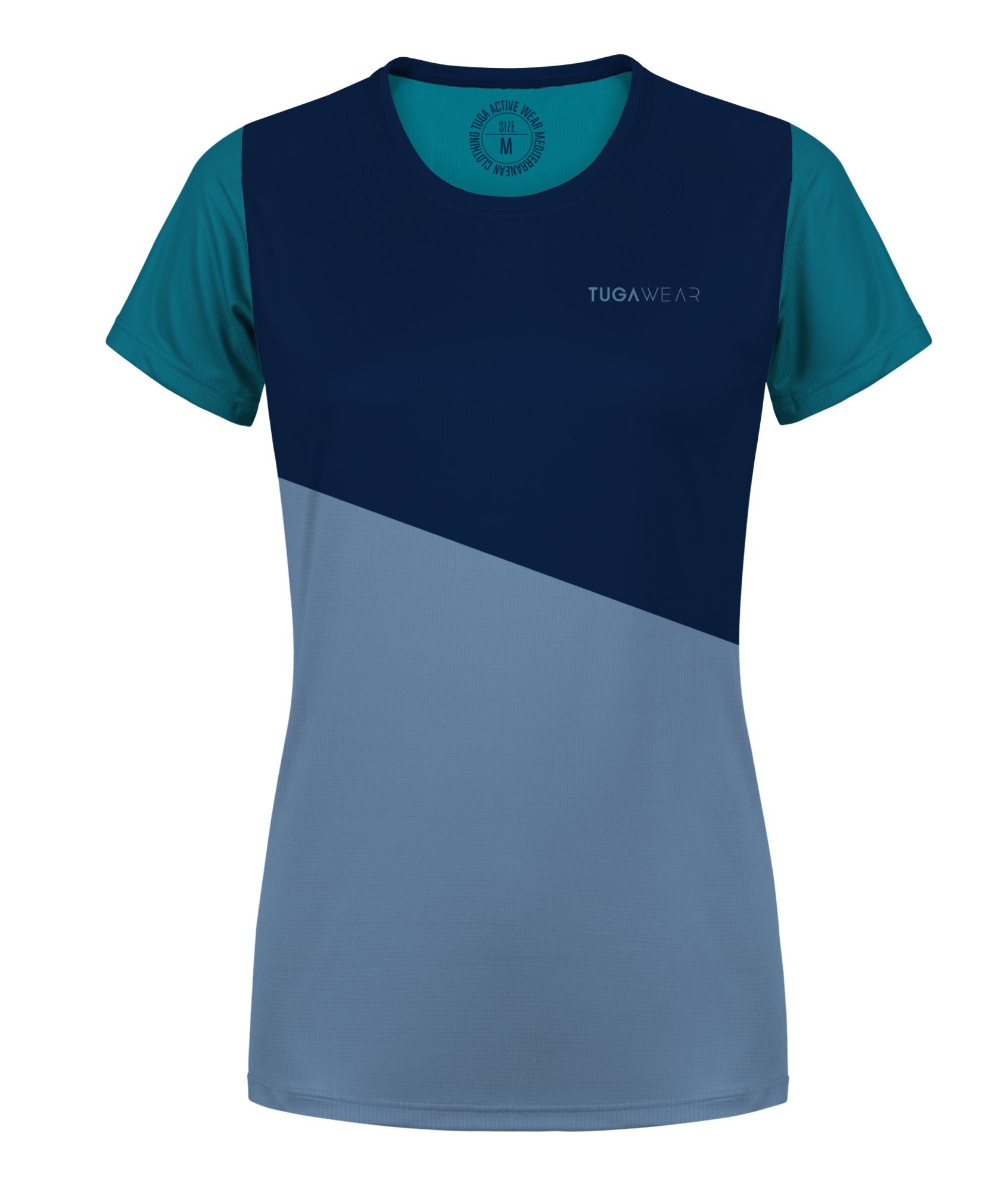 Camiseta técnica femenina ultraligera y elástica, ideal para entrenamientos y competiciones con secado rápido.