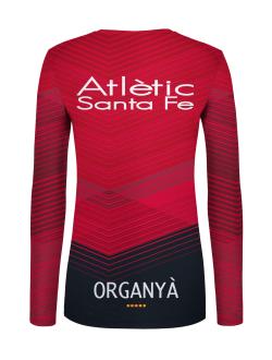 Espalda de la camiseta técnica de manga larga femenina, ideal para correr en invierno.