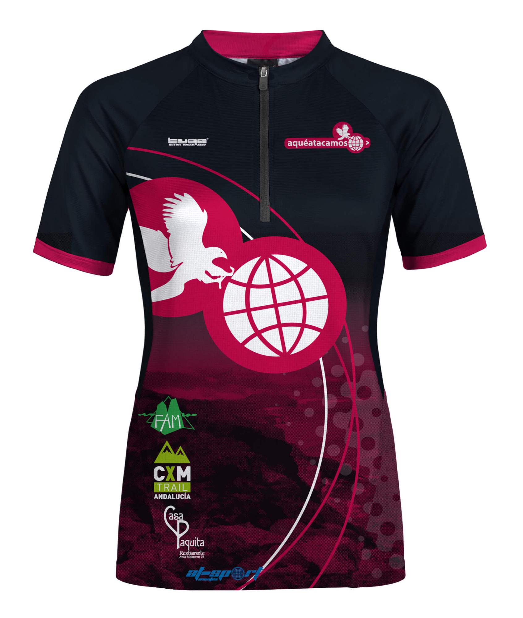 Maillot tècnic de trail femení sense butxaques, amb teixit de reixeta als laterals.