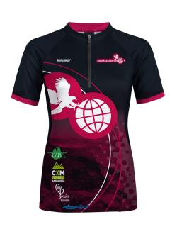 Maillot tècnic de trail femení sense butxaques, amb teixit de reixeta als laterals.