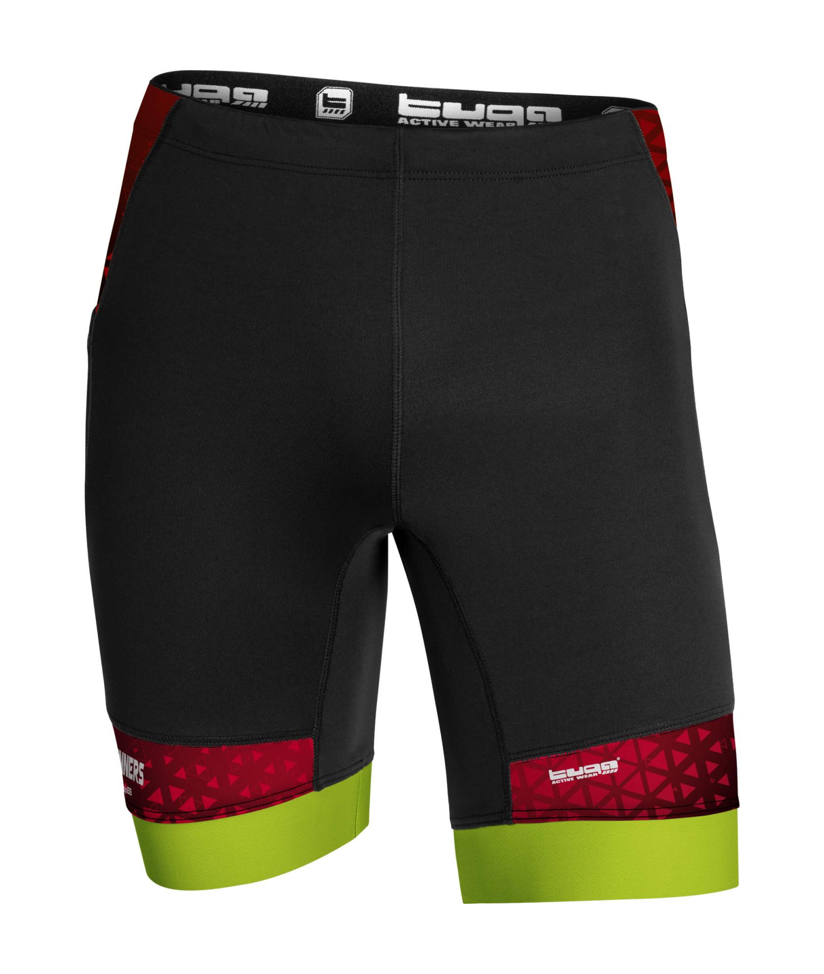 Malla corta unisex para trail running con bolsillos laterales y cremallera posterior.