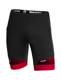 Malla corta unisex para trail running con bolsillos laterales y cremallera posterior.