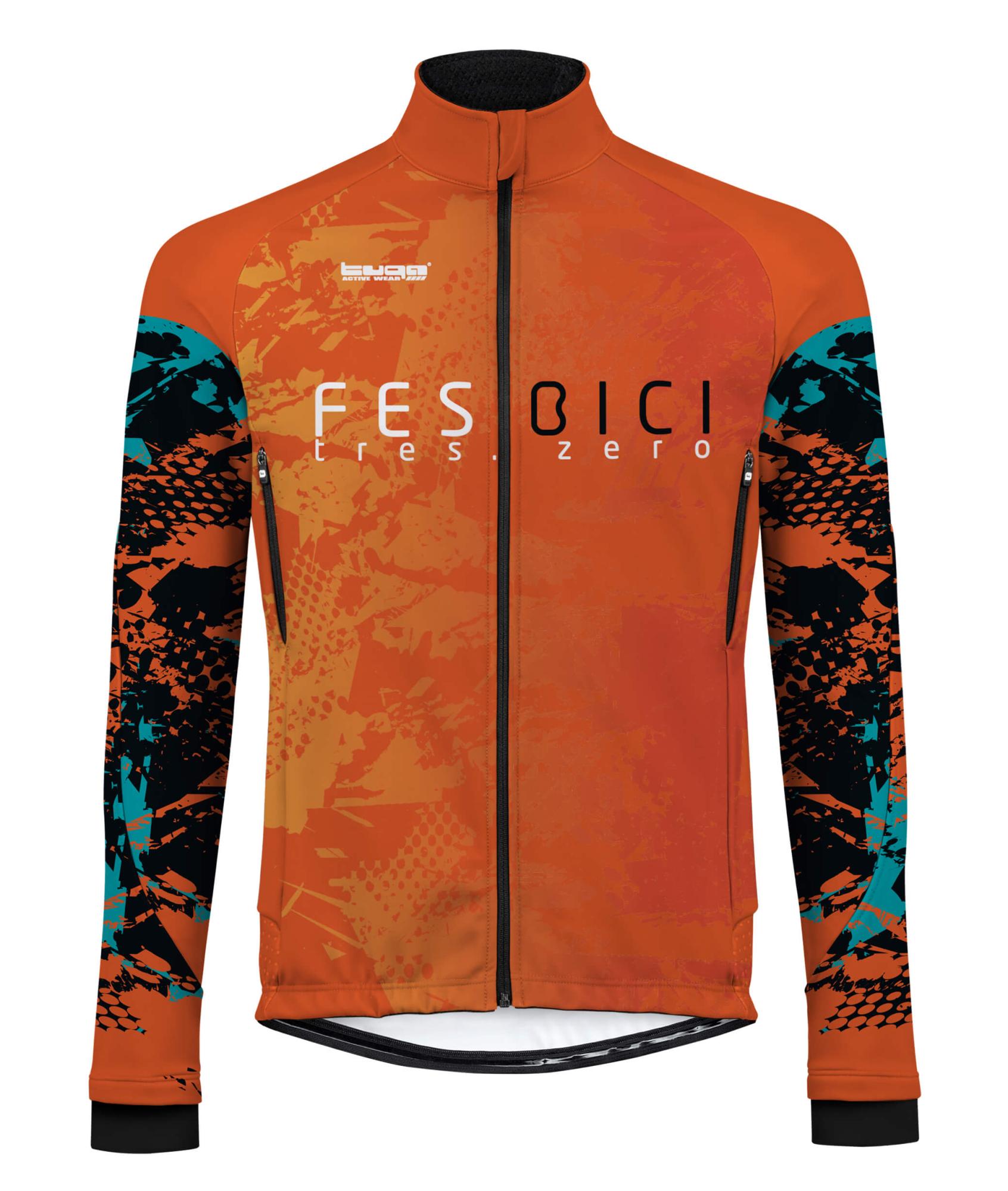 Chaqueta térmica para ciclismo con tejido Iceberg, reflectantes y bolsillos traseros, ideal para climas fríos y días de viento.