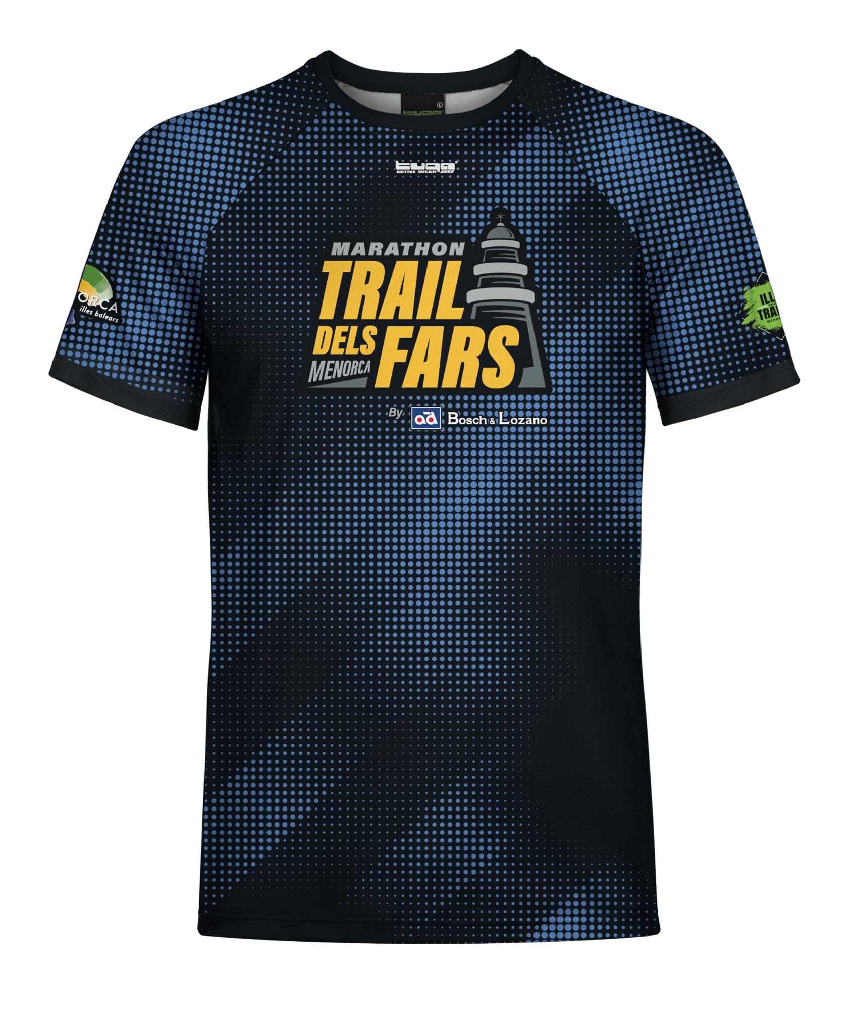 Camiseta técnica para eventos de running y trail, transpirable, personalizada, disponible en modelo masculino y femenino.