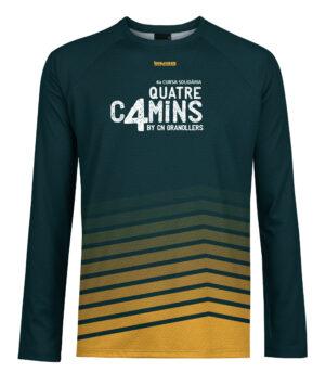 Camiseta de manga larga para invierno, perfecta para trail y running. Fabricada en tejido QDR50 y disponible en versión masculina.