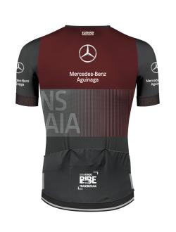 Maillot de ciclismo ultraligero y transpirable con tiras reflectantes, tres bolsillos y microinserciones antideslizantes.